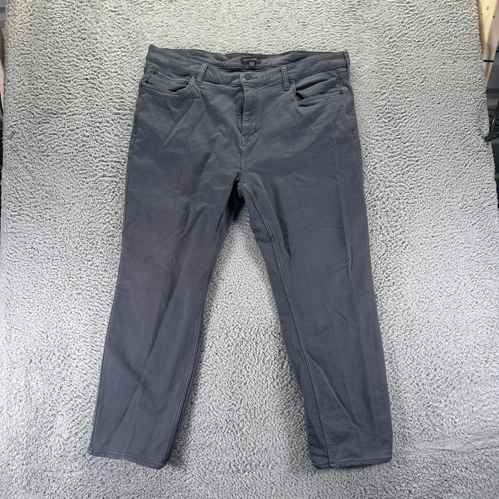 Banana Republic Pant Mens 40x30 Gray Cotton Chino Straight Office Career Stretch